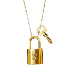 Louis Vuitton Lock & Key (321) on a Gold-tone Chain Necklace